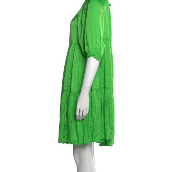 Raquel Allegra Apple Green Satin Dress Size 2 (Medium) NEW - Picture 4 of 12